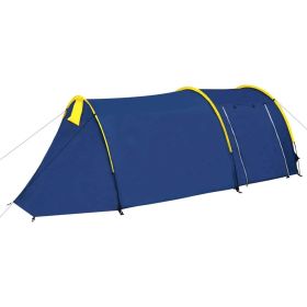 Camping Tent 4 Persons Navy Blue/Yellow