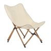 Folding Outdoor Camping Chair; Portable Stool for Fishing Picnic BBQ; Ultra Light Aluminum Frame with Wood Grain Accent; Khaki