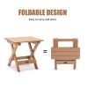 (Do Not Sell on Amazon) TALE Adirondack Portable Folding Side Table Square All-Weather and Fade-Resistant Plastic Wood Table Perfect for Outdoor Garde