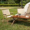 54.5*58*73.5cm Large Aluminum Frame 600D Khaki Oxford Fabric Loading 100kg Imitation Wood Grain Spray Paint Camping Chair Khaki