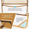 54.5*58*73.5cm Large Aluminum Frame 600D Khaki Oxford Fabric Loading 100kg Imitation Wood Grain Spray Paint Camping Chair Khaki