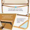 53*55*61cm Medium Size Aluminum Frame 600D Khaki Oxford Cloth Bearing 100kg Imitation Wood Grain Spray Paint Camping Chair Khaki