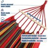 Double Hammock 2 people, With Two Anti Roll Balance Beam, Canvas Cotton Hammock with Carrying bag Travel, Beach, Backyard etc (Rainbow Stripes)