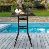 Patio Bar Height Table, All-Weather Cast Aluminium Square Bar Bistro Table with 2" Umbrella Hole, Outdoor Tall Table for Porch Balcony Backyard Garden