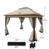 Outdoor 11x 11Ft Pop Up Gazebo Canopy With Removable Zipper Netting,2-Tier Soft Top Event Tent,Suitable For Patio Backyard Garden Camping Area with 4