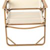 53*55*61cm Medium Size Aluminum Frame 600D Khaki Oxford Cloth Bearing 100kg Imitation Wood Grain Spray Paint Camping Chair Khaki