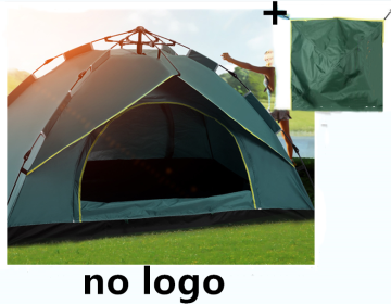 Automatic Tent Spring Type Quick Opening Rainproof Sunscreen Camping Tent (Option: Dark Green with cover-L-No logo)