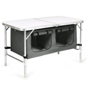 Travel Party Adjustable Height Folding Camping Table (Type: Camping Table, Color: Gray)