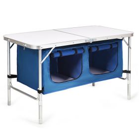 Travel Party Adjustable Height Folding Camping Table (Type: Camping Table, Color: Blue)