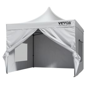 VEVOR 10x10 FT Pop up Canopy with Removable Sidewalls, Instant Canopies Portable Gazebo & Wheeled Bag, UV Resistant Waterproof, Enclosed Canopy Tent f (default: default)