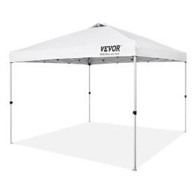 VEVOR Pop Up Canopy Tent, 10 x 10 ft, 250 D PU Silver Coated Tarp, with Portable Roller Bag and 4 Sandbags, Waterproof and Sun Shelter Gazebo for Outd (default: default)