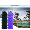 500ml outdoor retractable water bottle portable collapsible silica gel sports cup