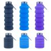 500ml outdoor retractable water bottle portable collapsible silica gel sports cup